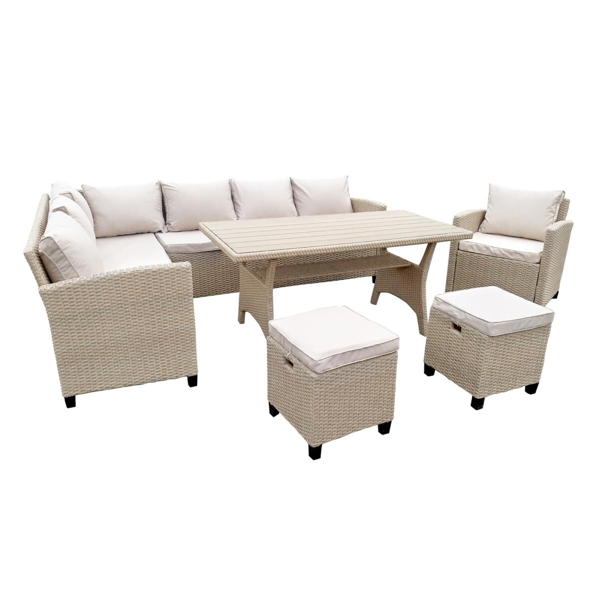 »Alpina« Dininglounge Set, Polyrattan, beige,...