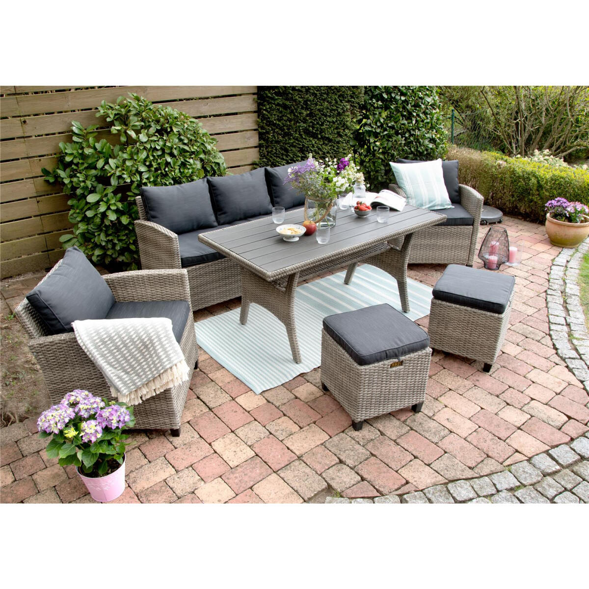 »Alpina II« Dininglounge Set, Polyrattan,...