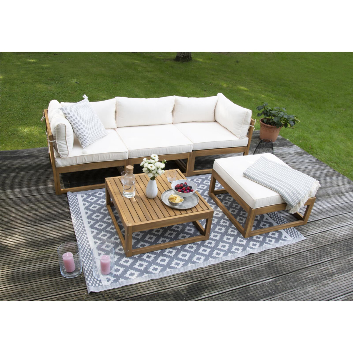 »Karmoy« Gartenlounge Set, Akazien Holz, 3...