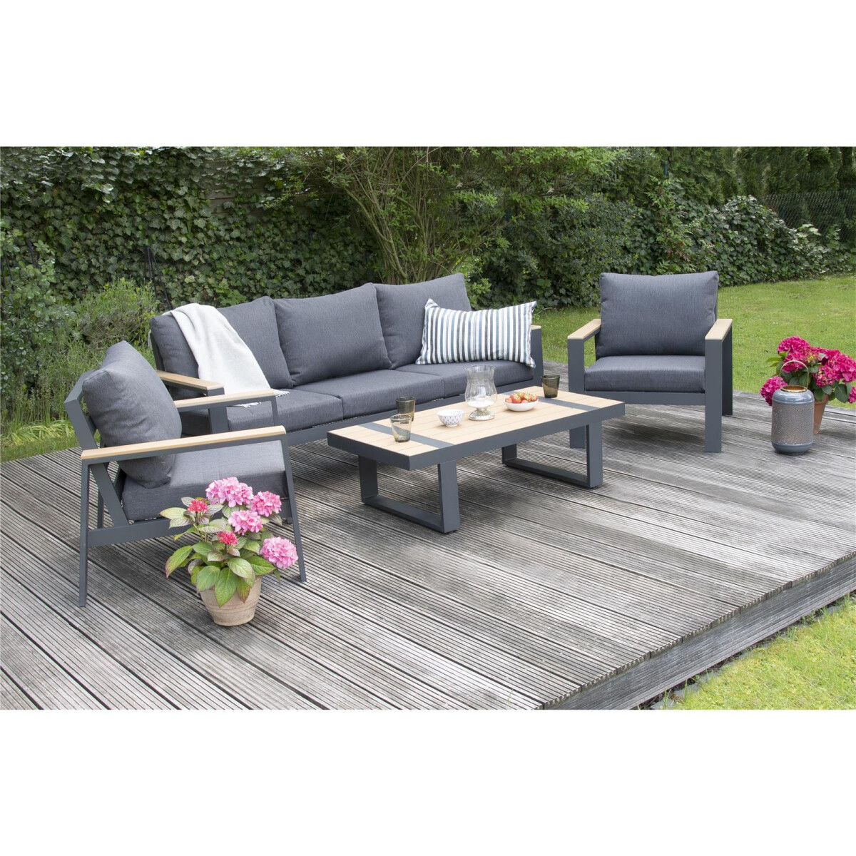 »Atria« Lounge Set, Aluminium, grau, für...